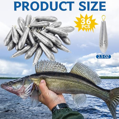 Landhoow Drop Shot Fishing Sinker Weights Kit Freshwater Catfishing Fishing Sinker Bass Casting Removable Line Saltwater Streamlined Snap Weight for Trolling Surf Tackle - size: 2.5 oz