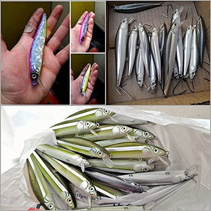 Blank Unpainted Minnow Crankbait Topwater Lipless Jerkbait Fishing Lures - color: UPM589P10