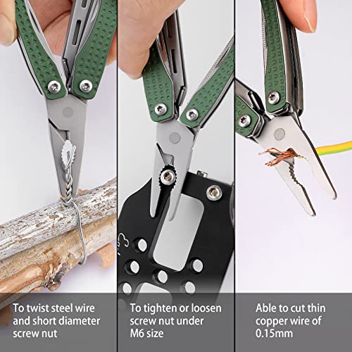 Nextool EDC Keychain Multitool, 10 in 1 Mini Pocket Knife Multi Tool with Needlenose Pliers, Scissors, Mini Useful Cool Gadgets for Men, Father's Day Gifts from Daughter-Green - color: Green
