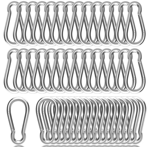 Heavy-Duty Carabiner Clip 1.57"–5.5", Black/Silver Spring Snap Hook, Quick Link Keychain Clip for Keys, Swing Set, Camping, Fishing, Hiking & Traveling (120–1350 lbs) - color: Silver, size: 4Inch(M10)-50PCS