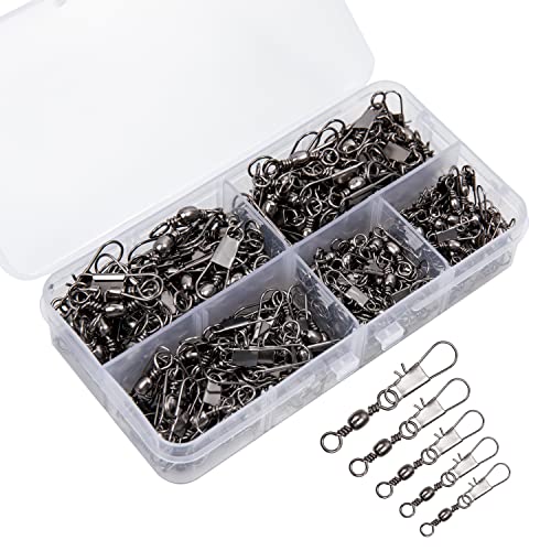 GREATFISHING 200PCS High Strength Heavy Stainless Steel Split Ring Lure Connector Swivels Snap with Fishing Pliers 30lb to 120lb Test - color: 200pc Barrel Swivel