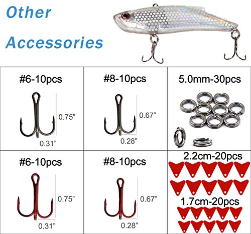 Unpainted Fishing Lures Making Kit DIY Blank Lures Crankbaits Minnow Jerkbait Hard Bait Set with Treble Hooks, Split Rings, Lure Eyes, Stickers, Make Your Own Fishing Lures - color: 380pcs Lures Kit