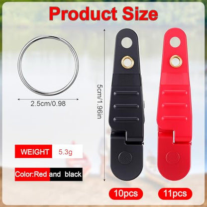 21 Pcs Heavy Tension Snap Release Clips, Padded Trolling Clips with Key Ring, Snap Weights for Trolling, Downriggers Release Clip for Weight Planer Board Offshore Kites Downrigger Fishing