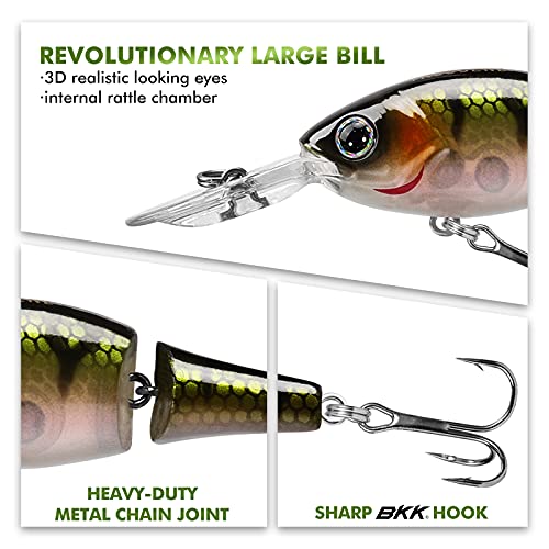 TRUSCEND Swimmax Easy Catch Fishing Lures with BKK Hooks, Wiggling, Vibrating, Rattling and Gurgling for More Bite, Heavy-Duty Dyneema Fiber Jointed Swimbaits for Bass, Trout, Walleye, Crappie, Pike - color: E-2"-0.18oz