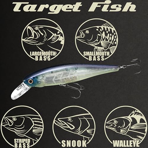 LUCKY CRAFT Pointer 100SP, Jerkbait Side by Side Action Tournament Winning Perfect Wobbling Freshwater Lake Bass Fishing Champion Bait - color: 371 Bone Pro-Blue