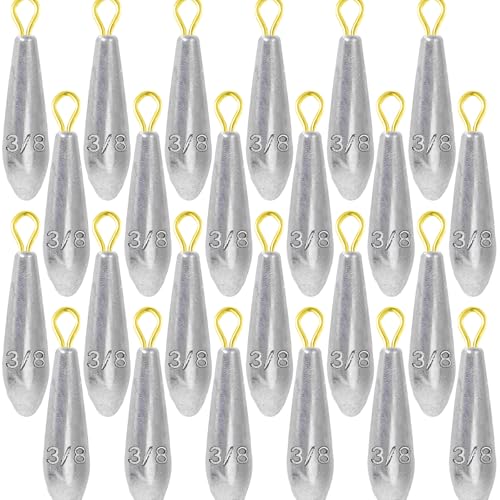 Landhoow Drop Shot Fishing Sinker Weights Kit Freshwater Catfishing Fishing Sinker Bass Casting Removable Line Saltwater Streamlined Snap Weight for Trolling Surf Tackle - size: 3/8 oz