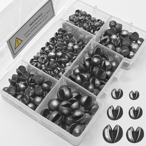 100/150Pcs Split Shot Fishing Weights – Premium Removable Fishing Sinkers,5/6 Sizes Assortment (0.02oz–0.14oz) for Freshwater & Saltwater Fishing - style: 150-large Round