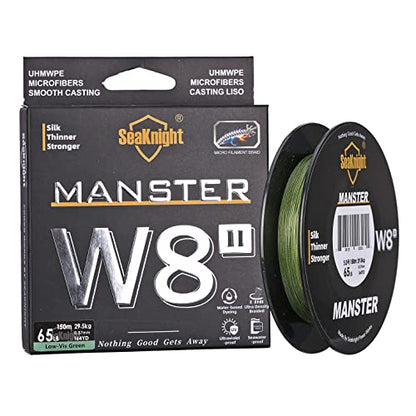 SeaKnight W8 II 8 Strands Braided Lines 164Yds/ 328Yds/ 547Yds Smooth PE Braid Multifilament Carp Fishing Lines Saltwater for Sea Fishing 15-100LB - size: 0.8#: 17LB-164Yds