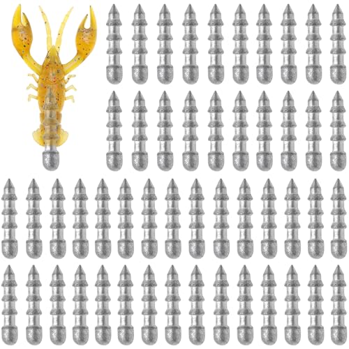 Fishing Nail Weights 70/50pcs Neko Rig Weights Insert Sinkers for Bass Fishing Soft Plastic Lures Wacky Worm Weights Kit Assorted Sizes - size: 1/16oz-50pcs