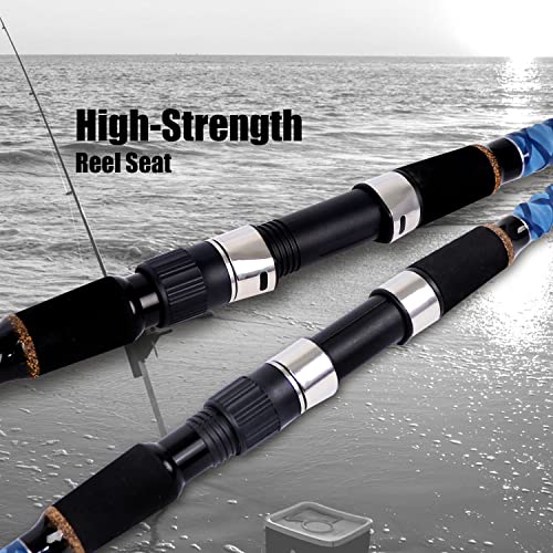 Fiblink Surf Spinning Fishing Rod Carbon Travel Surf Rod 2 Piece/3 Piece/4 Piece Spinning Fishing Rod 9'/10'/11'/12'/15' - style: 3pc 12ft---spinning