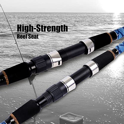 Fiblink Surf Spinning Fishing Rod Carbon Travel Surf Rod 2 Piece/3 Piece/4 Piece Spinning Fishing Rod 9'/10'/11'/12'/15' - style: 3pc 12ft---spinning