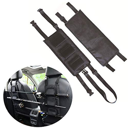 GREATFISHING 2 Pack Car Fishing Rod Holder Adjustable Fishing Pole Holder Belt Straps Fishing Rod Holder Vehicle Fishing Pole Rack Fishing Rod Rack Carrier for Car, SUVs and Vans(Black Rod holder) - color: Black Rod Holder