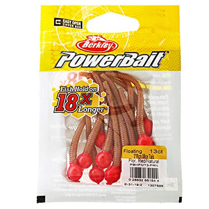Berkley PowerBait Floating Mice Tails Fishing Soft Bait (1) - color: Natural/Fluorescent Red, size: 3"
