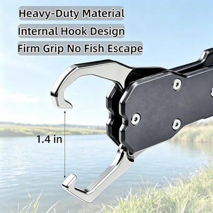 Fish Lip Gripper，Fish Gripper with Scale & Multi Fishing Pliers Set | 40LB Fish Grabber Fishing Gripper, 360° Swivel Handle, Rust Resistant Pliers, Saltwater & Freshwater Fishing