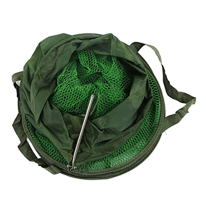 Fishing Net Cage, Cross Sewing Process Scratch Prevention Portable Durable Collapsible Fishing Cage Basket for Fishing Accessories