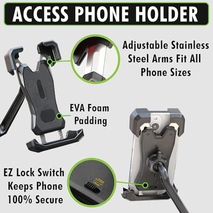 SUP Angler Lite Universal Paddle Board Mount with Paddle Board Fishing Rod Holders, Phone Holders, Cup Holders; Paddle Board Accessories - style: 1 Rod Holder / 1 Phone Holder