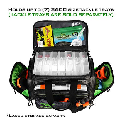 KastKing Fishing Gear & Tackle Bags - Saltwater Resistant Fishing Bags - Fishing Tackle Storage Bags - color: A2: Medium-Hoss(Without Trays, 15"x11"x10.25")-Blackout