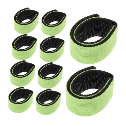 10pcs Fishing Rod Keeper Straps Elastic Anti-Slip Casting Rod Bands Green 30x250mm Fishing Storage Tie for Outdoor Boat Use