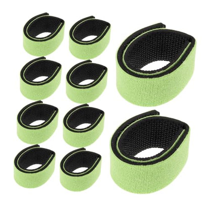 10pcs Fishing Rod Keeper Straps Elastic Anti-Slip Casting Rod Bands Green 30x250mm Fishing Storage Tie for Outdoor Boat Use