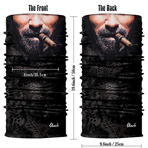 Obacle Neck Gaiter Face Mask Bandana for Dust Wind Sun Protection for Men Women - color: Beard Men With Cigar