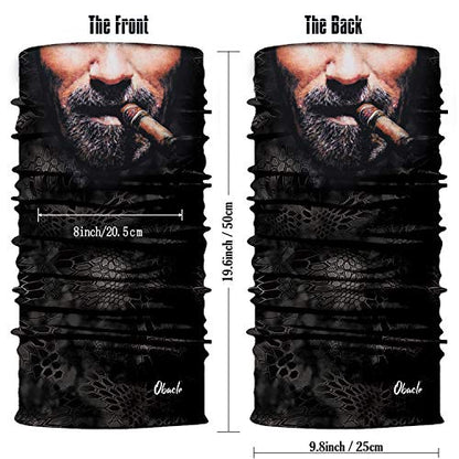 Obacle Neck Gaiter Face Mask Bandana for Dust Wind Sun Protection for Men Women - color: Beard Men With Cigar