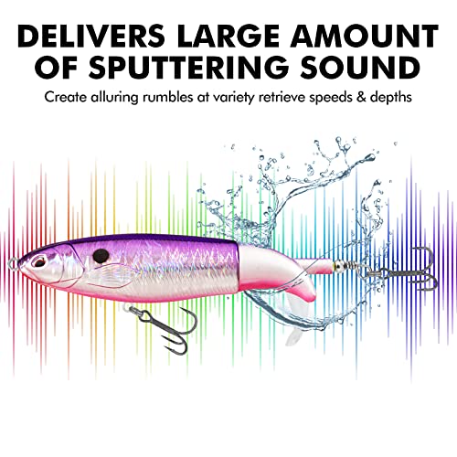 TRUSCEND Popobait Easy Catch Fishing Lures with BKK Hooks, Instant Startup, Longer Cast, Balanced Spray/Sound/Swim, Plopper Topwater Lures for Bass, Trout, Pike, Walleye, Freshwater Saltwater Fishing - color: D2-4.3",0.55oz