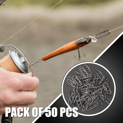 Speed Clips for Fishing Lures, Fishing Speed Clips, Fishing Snaps Saltwater, Freshwater Stainless Steel, Fishing Quick Clips, Fishing Clips Quick Change - color: Medium