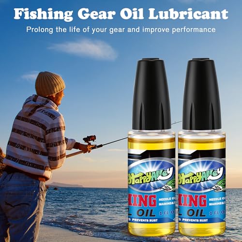 Fishing Reel Oil, 2 OZ Fishing Gear Oil Lubricant for Fish Care Reels, Boat Motors, Downriggers, Winches, Pulleys and Trailers (2 Pack)