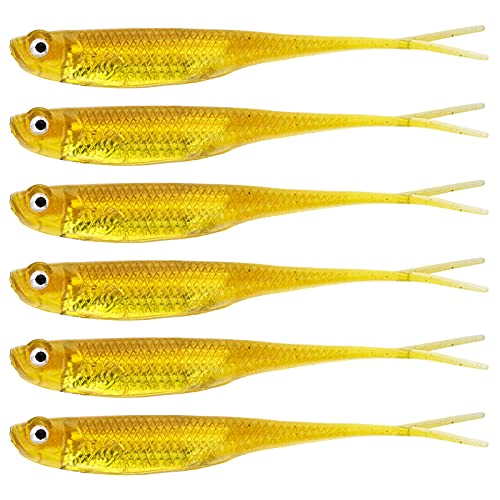 QualyQualy Soft Swimbait Fishing Lures 5PCS 6PCS Jerk Shad Minnow Drop Shot Lure Bass Bait Shad Lure Soft Jerkbait for Bass Trout Pike Walleye Crappie 2.95'' 3.93'' 4.72'' - color: A-2#, size: 2.95" - 6Pcs