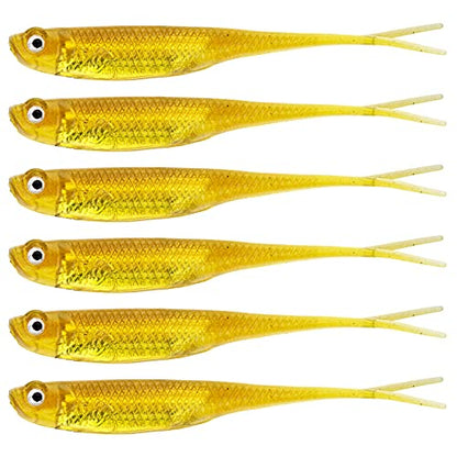 QualyQualy Soft Swimbait Fishing Lures 5PCS 6PCS Jerk Shad Minnow Drop Shot Lure Bass Bait Shad Lure Soft Jerkbait for Bass Trout Pike Walleye Crappie 2.95'' 3.93'' 4.72'' - color: A-2#, size: 2.95" - 6Pcs