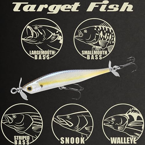 LUCKY CRAFT Screw Pointer 80 Fishing Lures for Bass, Smallmouth, Walleye, Rhymthic Action Spy Bait, Slow Sinking to 10ft Depth, Freshwater Fishing Gear and Tackle Accessories - color: 250 Chartreuse Shad