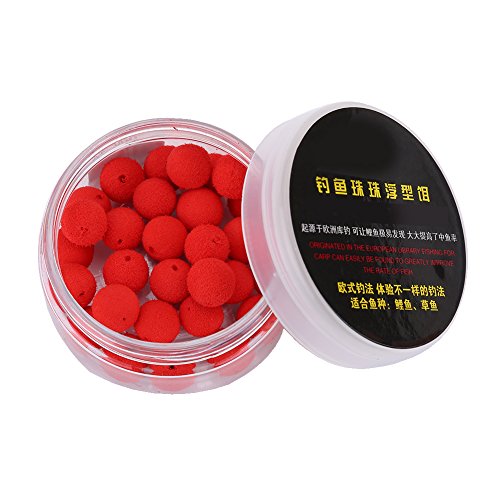 Acouto 30PcsLot Carp Fishing Foam Up Soft Pellets Baits Floating Lure for Effective Fishing Carp ， Bait，Soft Pellets，Floating Lure，Foam Lures， Pel - color: Red strawberry flavor 12MM