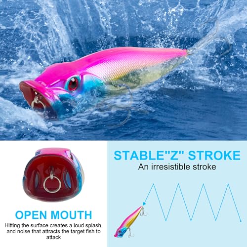 8PCS Fishing Lures Popper Lures Shadllow Deep Diving Swimbait Crankbait Fish Wobble Hard Fishing Baits for Bass Trout Freshwater and Saltwater Fish Tackles 3.54inch/4.0inch - color: 3.54inch - 8pcs