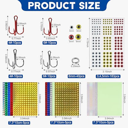 Unpainted Fishing Lures Making Kit, 286pcs DIY Lure Blank Crankbaits Minnow Hard Bait Set with Treble Hooks,Split Rings,3D Eyes,Fishing Lure Stickers Pliers DIY Fishing Tackle - style: 290pcs Kit