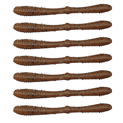 Lunker City Fishing 5" Spanky Worm 3 Pack Bundle Soft Plastic Bass Lure Wacky Rig Salted Jigging Stick Bait, 21 Total Lures, Made in The USA - color: 194 Peanutbutter Pumpkinseed