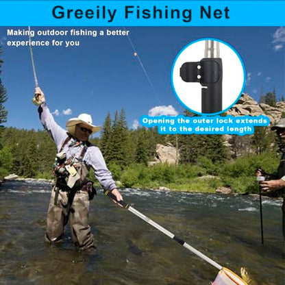 Fishing Landing Net, Fishing Net with Handle for Fishing with Splicing Extension Pole Handle Sturdy Stainless Steel Tubes Comfortable Sponge Handle, yellow - size: 65inch (TELESCOPIC black)