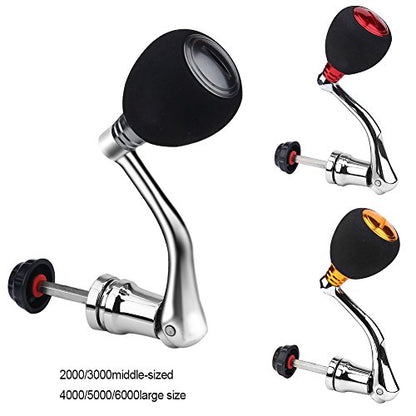 Reel Replacement Handle Metal Power Grip for 4000 5000 6000 EVA Knob Fishing Accessory Upgrade Strong Hex Shaft Compatible with Multiple Reels