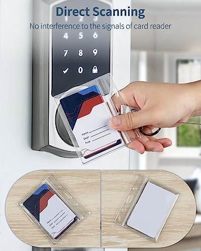 Pawfly 12 Pack ID Badge Holder Horizontal Clear Plastic Case with Resealable Zip Soft Waterproof Card Protector Pouch for Office School Credit Cards Proximity Key Cards Driver’s Licenses and Passes - style: 12 Pcs (Horizontal)