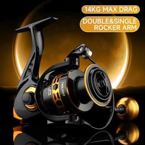 HAUT TON Dolphin Advance Edition Spinning Reel,5.2:1Gear Ratio,22LBS,5+1BB,Backlash Free Bearing,Sealed Drag System,Saltwater,Freshwater Fishing Reels - color: TGG, size: 7000