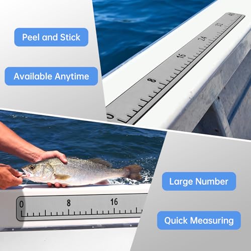 Fish Ruler with 3M Adhesive - 40in EVA Foam Fish Measuring Ruler for Fishing Boat Marine Accessories, Waterproof Non Slip Fish Measuring Tape, Fish Measurement Sticker Tool for Boat Kayak - color: Light Grey