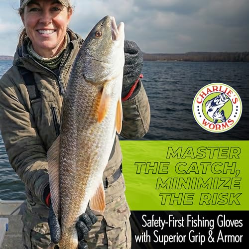 Rite Angler Handy Catching Fish Glove - Fishing Gloves for Men and Women, Handling, Catching, Cleaning, Non-Slip Grip, Breathable, Water-Resistant, Flexible - 8.5"