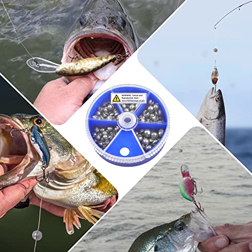 Split Shot Fishing Weights Sinkers 215PCS Fishing Weights and Sinkers Assortment Round Removable Fishing Sinkers Lead Weights Fishing - style: 215pcs - Blue Box