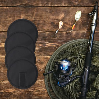 4pcs Fishing Lure Wraps, Lure Wrap Covers Nylon Lure Wrap 5.9 Inch Lure Hook Covers Fishing Rod Glove for Fishermen Safe Fishing - color: Black
