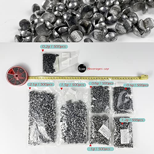 Removable Split-Shot,500Pcs Lead Sinking Split Shots Fishing Sinkers,Fishing Weights Sinkers - color: 1.2g
