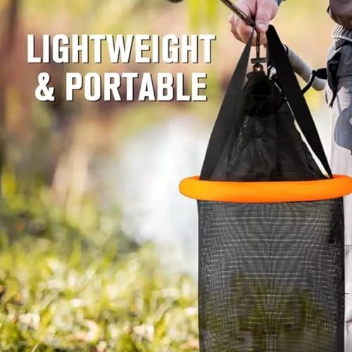 Foldable Floating Fish Basket – Portable Collapsible Fishing Net for Live Fish, Bait & Minnow Storage | Kayak Live Well Cage - size: S-Net Bottom Size:10.43inch