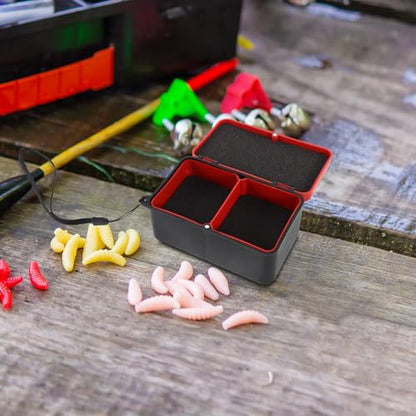 SOLUSTRE 4pcs Double-Layer Worm Bait Box Fishing Lure Storage Container Waterproof Live Bait Holder Organizer for Outdoor Anglers