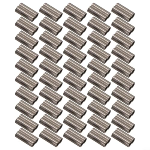 Double Crimps Sleeves, Copper, 50‑Pack (0.8‑2.0mm x 10mm) – Terminal Tackle Connectors for Nylon & Fluorocarbon Fishing Wire Leader Rig Making(2.0mm) - size: 2.0mm
