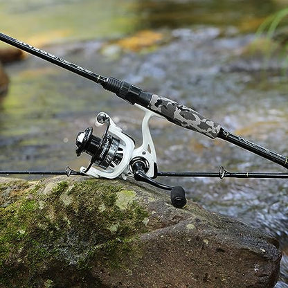 Sougayilang Fishing Rod and Reel Combo, Stainless Steel Guides Fishing Pole with Spinning Reel Combo for Bass Fishing - color: White, size: 5'10''-2000