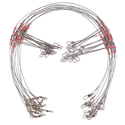 Fishing Leaders, Stainless Steel Fishing Wire Saltwater Tackle Rig with Swivels Snap Beads for Lures Bait Hooks High Strength Fishing Leader Wire Gear Equipment 2 Arms 3 Arms - color: 2Arm