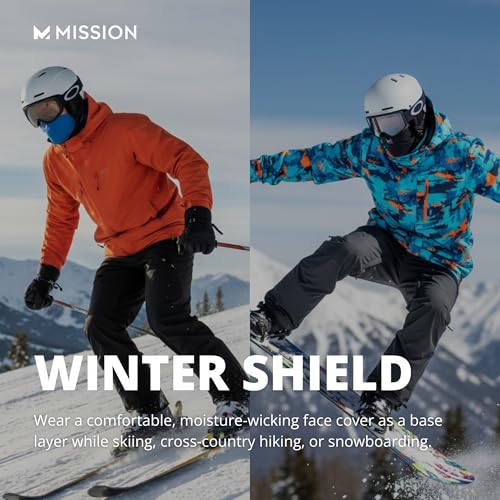 MISSION Multi-Use Neck Gaiter Face Mask for Ski & Outdoors, UPF 50, Breathable Lightweight Fabric - color: Safety Yellow